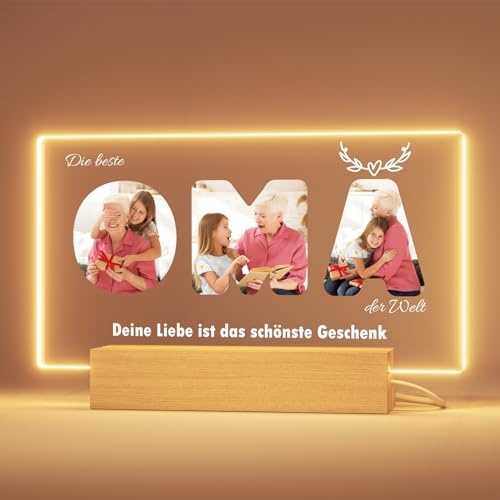 Greatminer Personalisierte Geschenke Oma, Bilderrahmen mit Foto und Text, Geschenk für Oma zum Geburtstag Weihnachten
