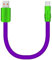 chubbycable Color Block Chubby Power Bank Friendly Cable Short USB C Cable Ultra-Thick Silicone Fast Charging Cord for Phone Computer Tablet, Purple+Green, USB-A to Type-C, 0.32FT