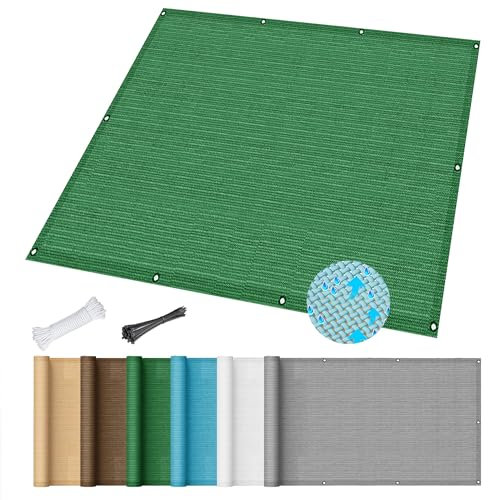 Tenda a Vela Parasole Rettangolare 250 x 500 cm Traspirante Tenda da Sole per Esterni con Fune per Giardino Balcone Terrazza, Verde Scuro