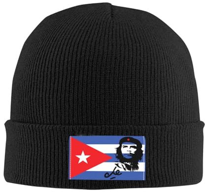 Che Guevara mit Kuba Flagge Skullies Mützen Mützen Hip Hop Winter Warme Strickmützen Erwachsene Unisex Kubanischer Sozialismus Freiheit Mütze Hüte Personalisiertes Freund