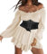 Sale Damenbekleidung Ballkleid Piratenkostüm Damen Korsett Mit Ärmeln Piraten Outfit Damen Pirate Accessories Kleid Weiß Kurz Y2k Dress Rock Für Korsett Karneval Kostüm Damen Pirat