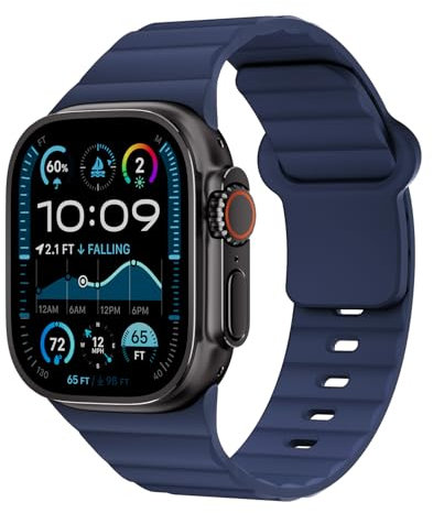 Sportarmband für Apple Watch Ultra/2 Armband 49mm 45mm 44mm 46mm 42mm 41mm 40mm 38mm iWatch Armbänder Herren Damen,Sport Silikon Apfelband Band für Apple Watch Series 10 9 8 7 6 5 4 3 SE 2nd (1 Stück)