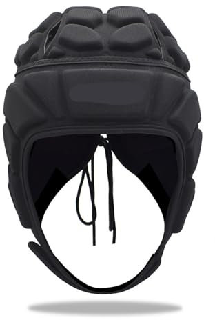 EXKURPOO Rugby Helm Beruf Fußball Fußball Baseball Torwarthelm Sport Rugby Scrum Cap Kopfschutz Torwart Roller Hut Kopfschutz(XL)