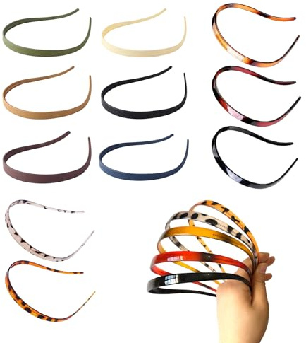 11 Stk Haarband, Kein Kopfschmerz Haarreif Flex Haarreif für Brillenträger | Haarreifen Ohne Druck Kunststoff Einfach Stirnbänder Rutschfest mit Zähnen Damen Herren Druckfreier Haarreif Brillenträger