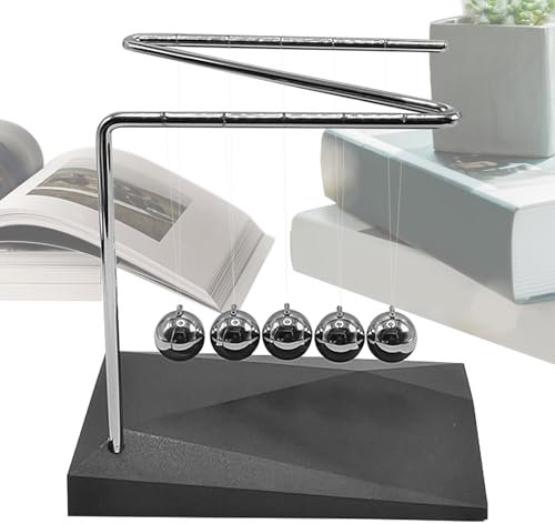Newton's Cradle, Newton Cradle Balance Balls, Perpetual Motion Desk Toy, Physics Toys, Steel Ball Pendulum Swing, Cool Science Gadgets for Kids Students Teachers
