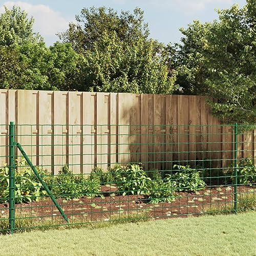 Iiaky Maschendrahtzaun 100cm höhe Maschendrahtzaun Komplettset 1x 10m Maschendrahtzaun Set Grün Gartenzaun Set Zaunset-Grün-1 x 10 m Typ 2