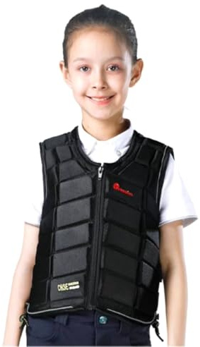 UNISTRENGH Children's Equestrian Safety Vest Horse Riding Equipment Vests Foam Padded Riding Protective Gear Anti-Fall Training Clothes for Boys and Girls (Kids L)