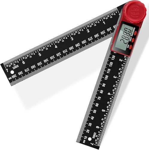 Digital Angle Finder Ruler with LCD Display, 200mm/7 Inch Digital Protractor Inclinometer Measuring Tool for Woodworking, Carpenter, Construction, DIY Projects