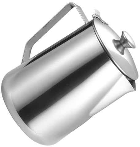 Gatuida Stainless Steel Milk Frother Pitcher with Ergonomic Handle for Latte Art and Espresso Coffee Milk Jug Cup for Frothing and Steaming Easy to Clean for Coffee Machines