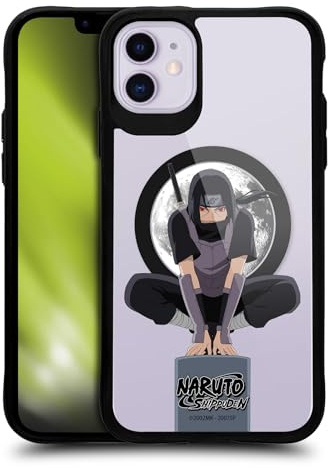 Head Case Designs Offizielle Naruto Shippuden Itachi Uchiha Mond Charaktere & Symbole Black Shockproof Bumper Case [Military Grade] Compatible with Apple iPhone 11 and with MagSafe
