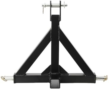 Cozyel Gancio Di Traino Con Adattatore A Tre Punti Per Trattore, Struttura Triangolare Stabile, Compatibile Con Categoria 1 Da 7/8'' E Ricevitore 2'', Capacità 1360 kg, Installazione Senza Foratura