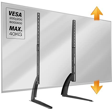 RICOO TV Ständer höhenverstellbar FS502 Stand Fernsehständer für 30-65 Zoll Standfuss universell VESA 800x400 stabil Stahl bis 40 kg schwarz