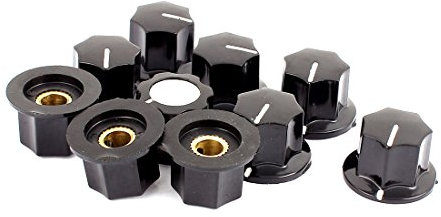 Aexit 10 Elektroinstallation Stk. Kunststoff Gehäuse Potentiometer Pot Drehknopf für 6mm Schalter & Dimmer Dmr. Schaft