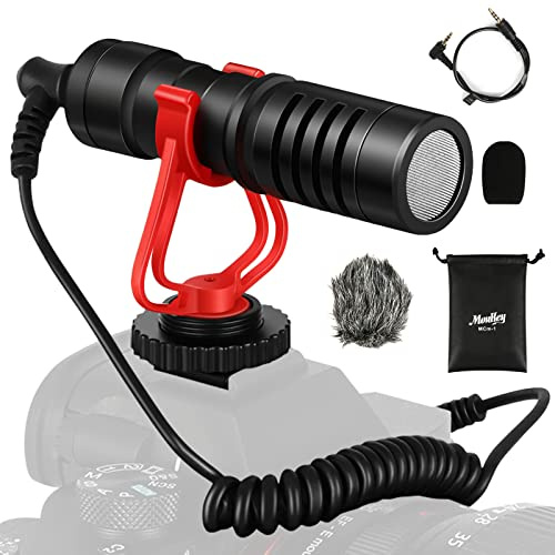 GUCEALU Moukey MCM-1 DSLR Camera Microphone, External Video Mic Shotgun for Phone, Smartphone, Vlogging, Canon/Nikon/Sony Camera