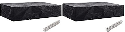 vidaXL 2X Sonnenliege Abdeckung Schutzhülle Gartenliege Liegestuhl Gartenmöbel Abdeckhaube Schutzplane Regenschutz 8 Ösen 218x77x55cm