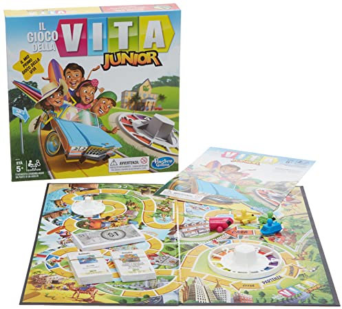Hasbro Gaming Il Gioco della Vita Junior (Gioco in scatola per bambini da 5 anni in su, versione 2020 in italiano)