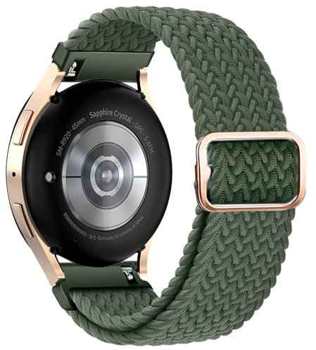 Issinlky cinturino nylon Galaxy Watch 7/FE/6/5/4 40mm 44mm, intrecciata 20mm per Galaxy Watch 6 Classic/Galaxy Watch 4 Classic/Watch 5 Pro/Watch 3 41mm/Active 2/Active 40MM/Galaxy Watch 42mm