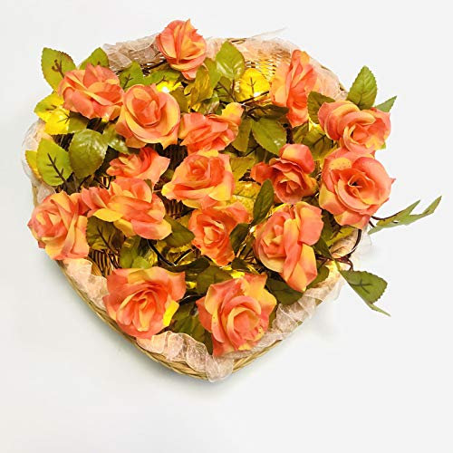 Lichterkette, Rosen, Blumen, Weinstock, dekorative Lichterkette, Rosa, Batterie, für Haus, Valentinstag, Muttertag, Vorschlag, Hochzeit, Weihnachten, Dekoration (2 m/20 LEDs, 17 Blumen-Champagner)
