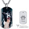 INBLUE Personalisierte Urnen Halskette für Asche, Pfotenabdruck Herz Edelstahl Anhänger, Gravur Foto Hund Katze Name, Feuerbestattung Schmuck für Damen Herren mit Trichter Set, Engelsflügeln