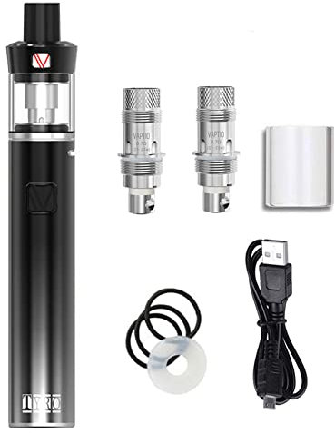 VAPTIO Tyro Kit 1500 mAh 25 W All-in-One Vape Pen Elektronische Zigarette Starter Kit, mit 2 Stück Cosmo Coil 1,6 Ohm / 0,7 Ohm, No E Liquid No Nicotine (Schwarz)