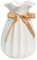 Vase Weiß 19 cm Hoch, Blumenvasen Modern aus Keramik für Tischdeko Innenbereich, Deko Vasen für Pampasgras