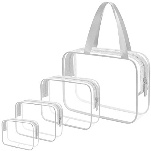 ANRUI 4 in 1 Transparent Toiletry Bag, Large Capacity Travel Toiletry Bag, Waterproof and Leakproof, Airport Liquid Bag for Fast Passing Through Airport Security,