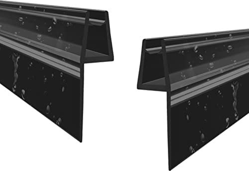 Duschdichtungen schwarze 100cm 2er Set mit extra langer Dichtfahne Ersatzdichtung für Falttür Drehfalttür Dichtungsprofile Duschtür Dichtung Gerade Glasstärke 5 mm 6 mm