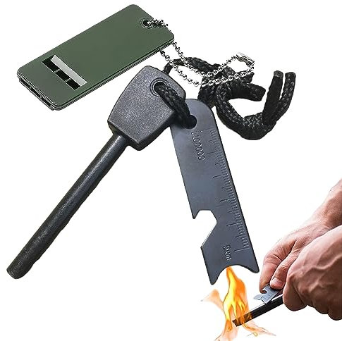 Feuerstahl Feuerstein Anzünder Feueranzünder Feuerzeuge Zündungen Feuerstarter Fireflint Magnesium Ferrocerium Fire Steel Firestarter Schaber Und Pfeife 20000 Zündungen für Outdoor Survival Bushcraft