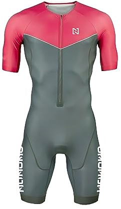 NUNOMO Homme Pro Trifonction Manches Courtes Sports de Plein Air Vêtements de Triathlon, pour Course À Pied, Natation, Cyclisme Body (TYP-7,XXXL)
