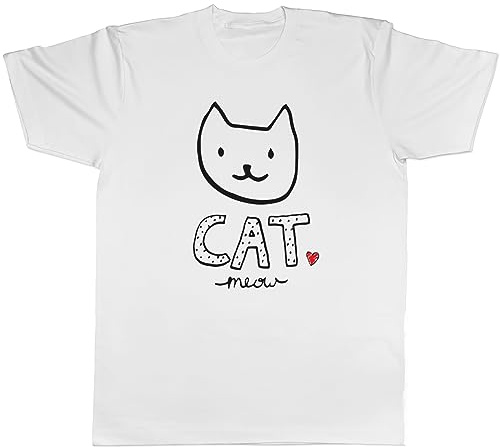 Shopagift Cat Meow Mens T-Shirt Pet Kitten Cat Lover Tee Gift