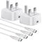 2-Pack 25W Super Fast USB C Charger Plug and Cable for Samsung Galaxy S23/S24 Plus/S22 S24 FE/S21 S20 A54 A15 A25 A55 5G/A16 A56 A53 A34 A14 A23 A33 A52 A52S Uk Type C Mobile Phone Charging Adapter