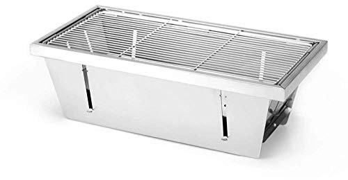 RajoNN Holzkohlegrill, tragbarer Grill, zusammenklappbarer Grill aus Edelstahl, Campinggrill, Tischgrill für tragbares Campingkochen, Kleiner Grill