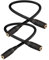 Seadream 2Pack 2.5mm Female to 2.5mm Female Audio Extension Cable 1FT 3 Pole Gold Plated