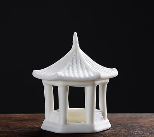 DECRZPB Sculpture en Porcelaine de pavillon Blanc en céramique fabriquée à la Main Ornement décoration d'hôtel de Maison de Bureau Cadeau de Mariage