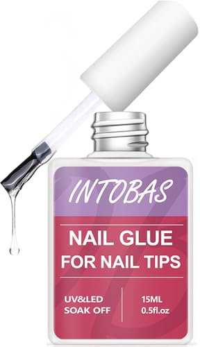 INTOBAS Nagelkleber FüR KunstnäGel Extra Stark 3 In 1, 15Ml Nail Glue Gel Uv Press On Nails, Gel Kleber NäGel Uv FüR Tips, Rubber Base Gel Clear FüR VerstäRkung, Dekoration Und Erweiterung