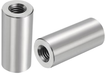 QUARKZMAN 5pz M8 Rotondo Connettore Dadi 304 Acciaio Inox Dado Accoppiatore 35mm/1,38 Lunghezza Manicotto Asta Barra Perno Dado per Staffa M8x35x16mm