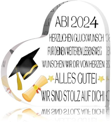 Abitur 2024 Geschenke Abi 2024 Abschluss Geschenk Abiturprüfung Graduierung Studium geschenke Geschenke zum Schulabschluss von Herzen verschenken (ABI 2024)