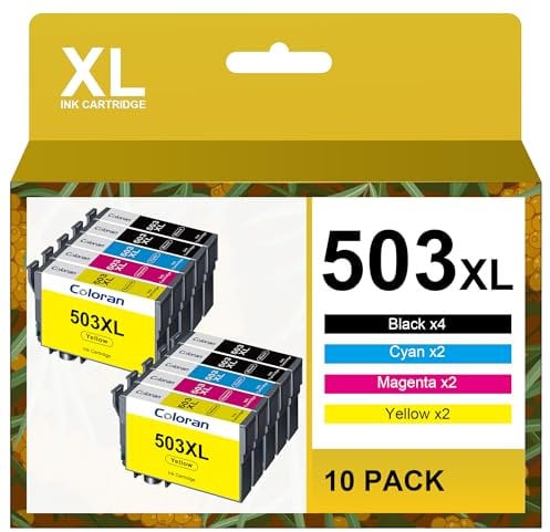 Coloran 503XL 503 Tintenpatronen, kompatibel mit Epson 503 XL, für Epson Expression Home XP-5200 XP-5205 Workforce WF-2960DWF WF-2965DWF (10 Stück)