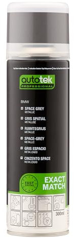 AutoTek Professional Exact Match Car Spray Paint, BMW Space Grey Metallic allic Aerosol Spray, 300 ml