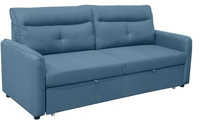 SHIITO | Modelo Chrysler - Sofá Cama 3 Plazas con Apertura de Arrastre | Relax & Confort | 209 x 86 x 100 cm - Color Azul