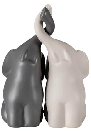 1 Paar Modern Elefanten Paare Figures, Decoratives Figurines 10 cm Tall, Elefanten Deko, Elefanten Machen Aus Keramik, Harmonisches Elefanten, für Deko Büro, Geschenk zum Muttertag, Valentinstag