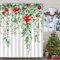 Miffrank Duschvorhänge-Set, Weihnachten, Stechpalme, rote Beere, Blumenmuster, Winter-Duschvorhänge, wasserdichter Stoff, Badvorhang mit 12 Haken, für Weihnachten, Urlaub, Zuhause, Badezimmer,