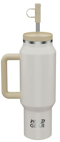 Wyld Gear - Wyld Syde Travel Tumbler 30 oz (900 ml), Champagne | Heiß & Kalt | Isolierflasche mit bruchfestem Strohhalm | geeignet für Getränkehalter | auslaufsichere Thermosflasche | BPA-frei