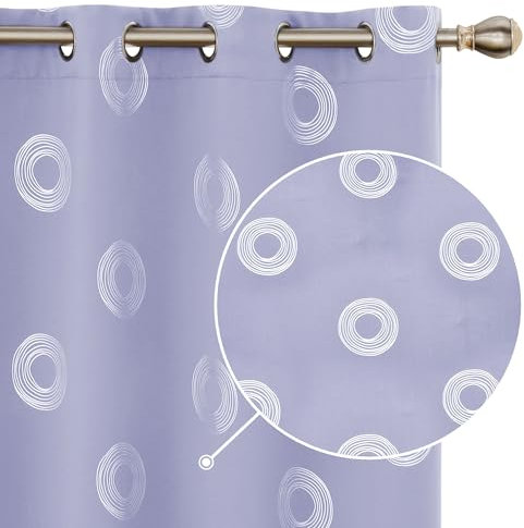 Deconovo Blickdichte Vorhänge Wohnzimmer Gardinen mit Ösen Verdunkelungsvorhänge Thermo Vorhang Verdunkelung Schlafzimmer Kälteschutz Lichtundurchlässige, 183x140 cm(HöhexBreite), Lavendel, 2er Set