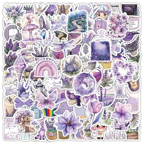 HINFHI 150 Purple Series Graffiti Stickers, Beautiful And Fashionable, Self-Adhesive, Cute Scrapbook Stickers, Diy Water Cup Notebook Decoration.