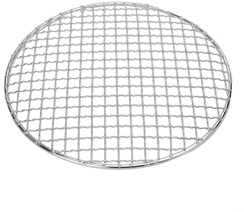 Rundes Edelstahl-Grillnetz, Camping-Grillgitter, Grillrost, Outdoor-Picknick-Backblech, für Zuhause, Camping, Camping, Grillrost (25 cm)