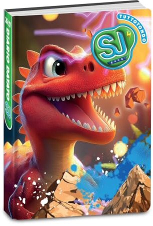 PRESTIGE & DELUXE Diario Scuola Seven SJ Boy Ragazzo Dragon Glide - Drago 2026-2027 datato F.to standard 20x15 cm + portachiave fischietto e penna multicolore