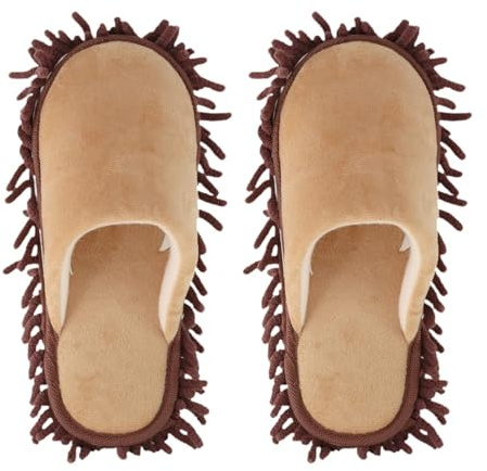 Jiuvaso Chaussons Serpillières Pantoufles de Dépoussiérage Mocassins de Sol Chaussures de Ménage avec Semelles Détachables pour Lavage Facile Convient pour