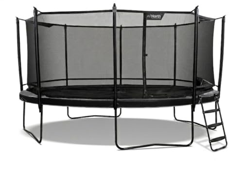 North Trampoline Legend Trampolin Outdoor mit Sicherheitsnetz & Leiter – Premium Gartentrampolin Outdoor, Verstellbare Sprungkraft – Stabiler Stahlrahmen – Werkzeuglose Montage – Für Kinder & Familie
