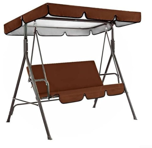 Ersatz-Set aus Hollywoodschaukel und Sitzbezügen für Garten-Sessel mit 3-Sitzer-Kapazität (Kaffee)